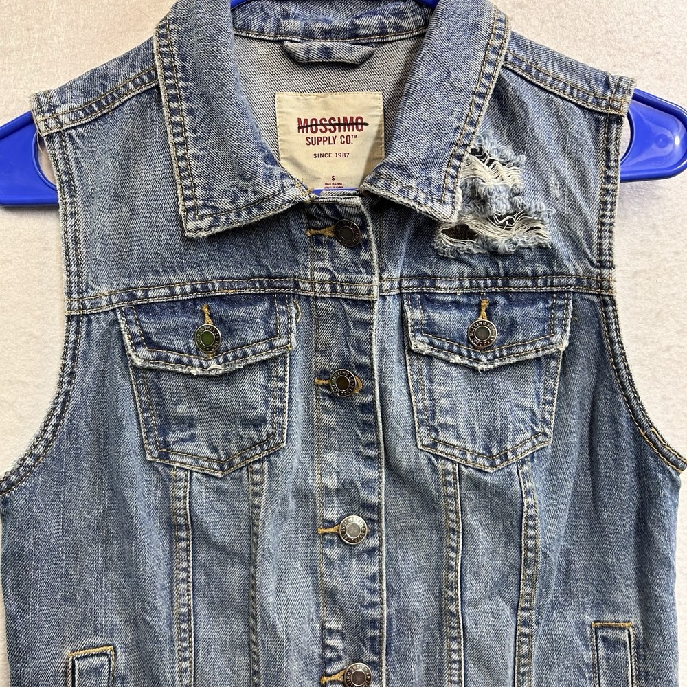 Mossimo Y2K Denim Jacket Sleeveless S - Picture 3 of 4